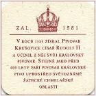 Pivovar Krušovice - Pivní tácek č.123
