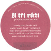 
Pivovar Praha - U tøí rù¾í, Pivní tácek è.3906